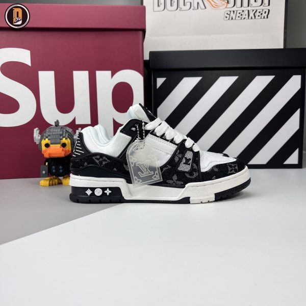 Giày Louis Vuitton LV Trainer Monogram Denim Black