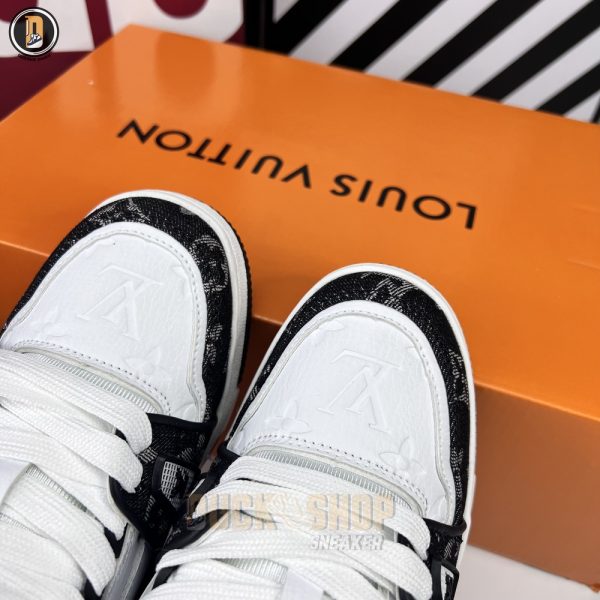 Giày Louis Vuitton LV Trainer Monogram Denim Black - Hình ảnh 5