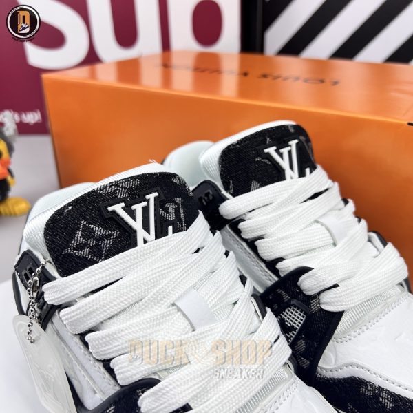 Giày Louis Vuitton LV Trainer Monogram Denim Black - Hình ảnh 4