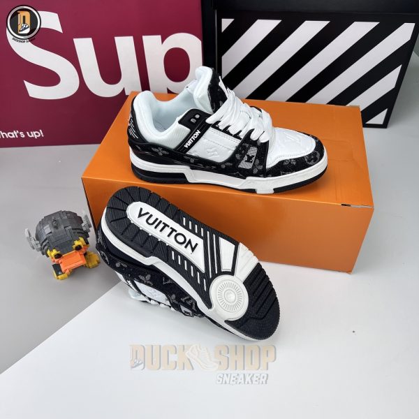 Giày Louis Vuitton LV Trainer Monogram Denim Black - Hình ảnh 8
