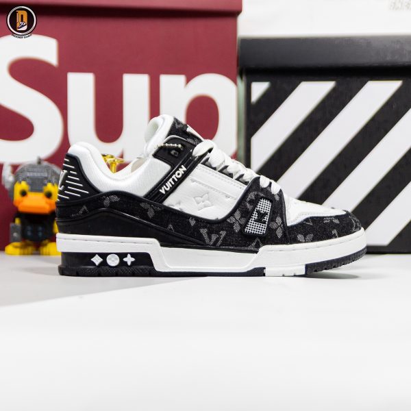 Giày Louis Vuitton LV Trainer Monogram Denim Black