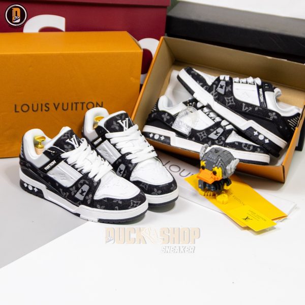 Giày Louis Vuitton LV Trainer Monogram Denim Black - Hình ảnh 13
