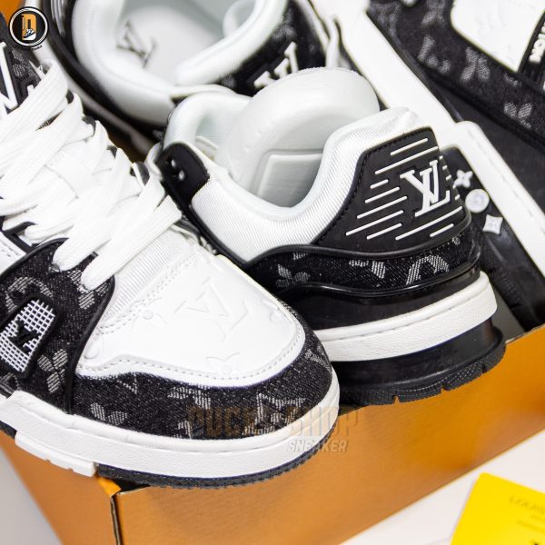 Giày Louis Vuitton LV Trainer Monogram Denim Black - Hình ảnh 5