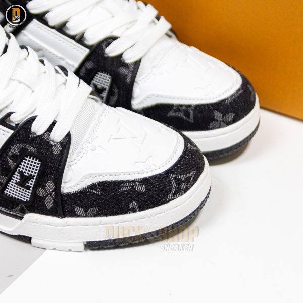 Giày Louis Vuitton LV Trainer Monogram Denim Black - Hình ảnh 7