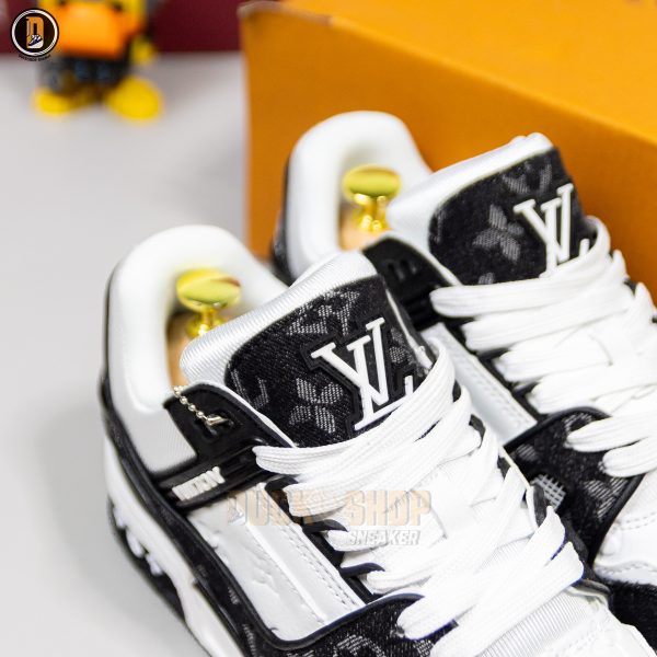 Giày Louis Vuitton LV Trainer Monogram Denim Black - Hình ảnh 6