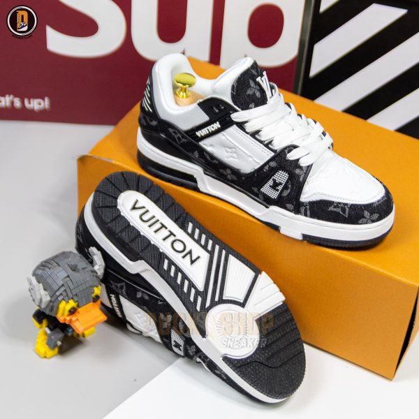 Giày Louis Vuitton LV Trainer Monogram Denim Black - Hình ảnh 11