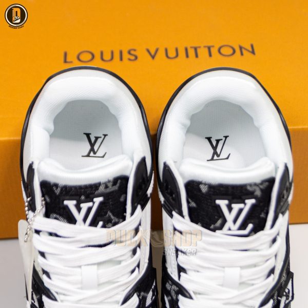 Giày Louis Vuitton LV Trainer Monogram Denim Black - Hình ảnh 10