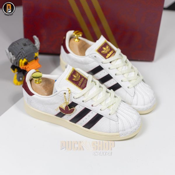 Giày Adidas x YU NAGABA Superstar Off-White Burgundy - Hình ảnh 11