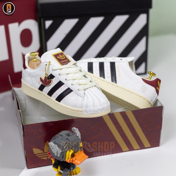 Giày Adidas x YU NAGABA Superstar Off-White Burgundy - Hình ảnh 4