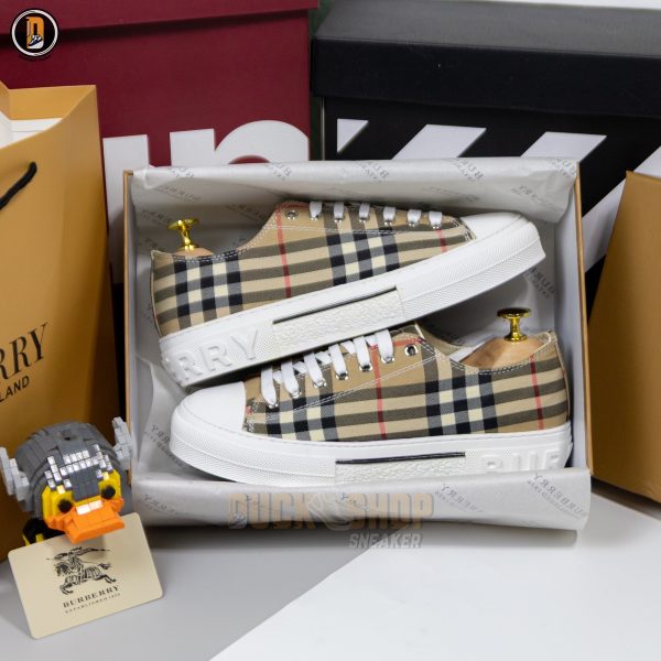 Giày Burberry Vintage Check Cotton Archive Beige - Hình ảnh 12