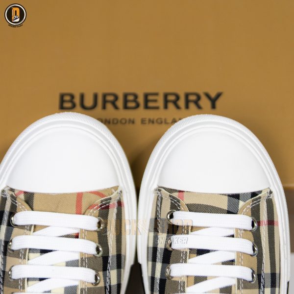 Giày Burberry Vintage Check Cotton Archive Beige - Hình ảnh 7