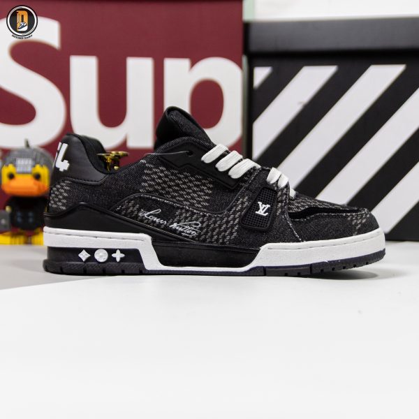 Giày Louis Vuitton LV Trainer #54 Denim Damier Black
