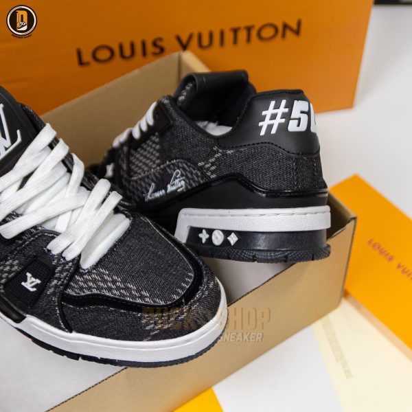 Giày Louis Vuitton LV Trainer #54 Denim Damier Black - Hình ảnh 6