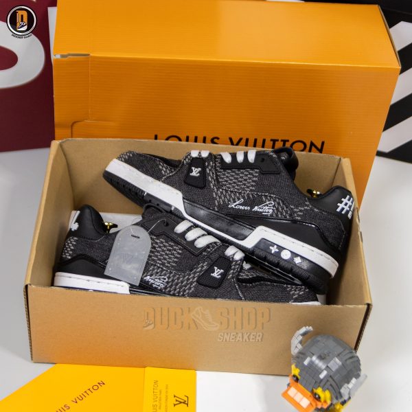 Giày Louis Vuitton LV Trainer #54 Denim Damier Black - Hình ảnh 4