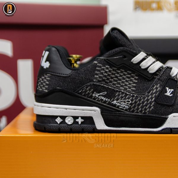 Giày Louis Vuitton LV Trainer #54 Denim Damier Black - Hình ảnh 7
