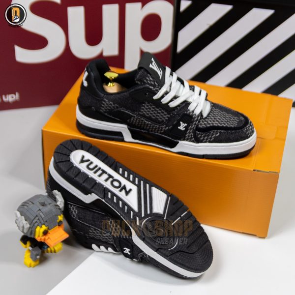 Giày Louis Vuitton LV Trainer #54 Denim Damier Black - Hình ảnh 10