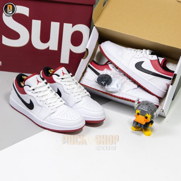 Giày Nike Air Jordan 1 Low White Gym Red - Hình ảnh 11