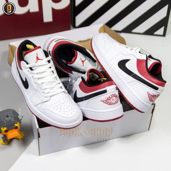 Giày Nike Air Jordan 1 Low White Gym Red - Hình ảnh 9