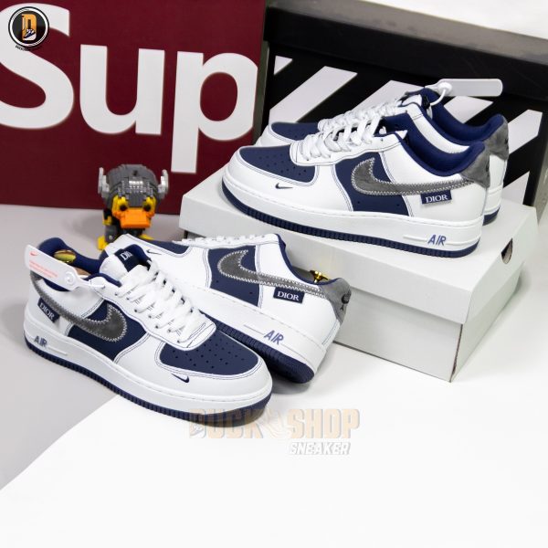 Giày Nike Air Force 1 Low x Dior Xanh Navy - Ảnh 12