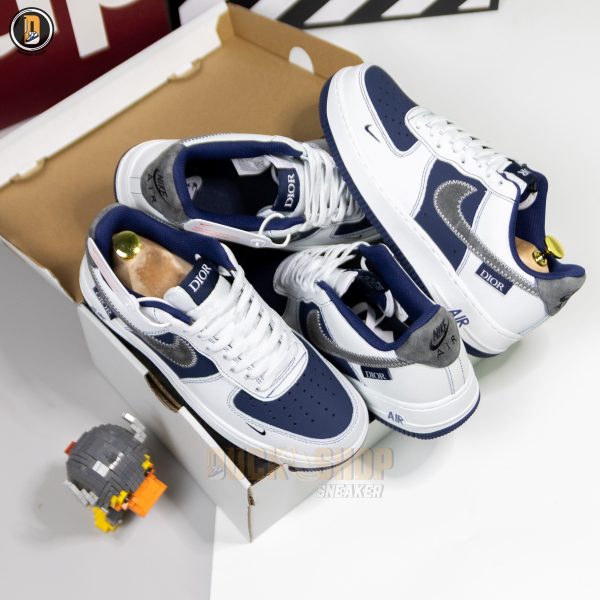 Giày Nike Air Force 1 Low x Dior Xanh Navy - Ảnh 11