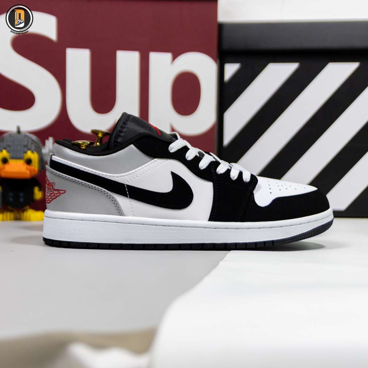 Giày Nike Air Jordan 1 Low SE Fire Red Black Matte Silver