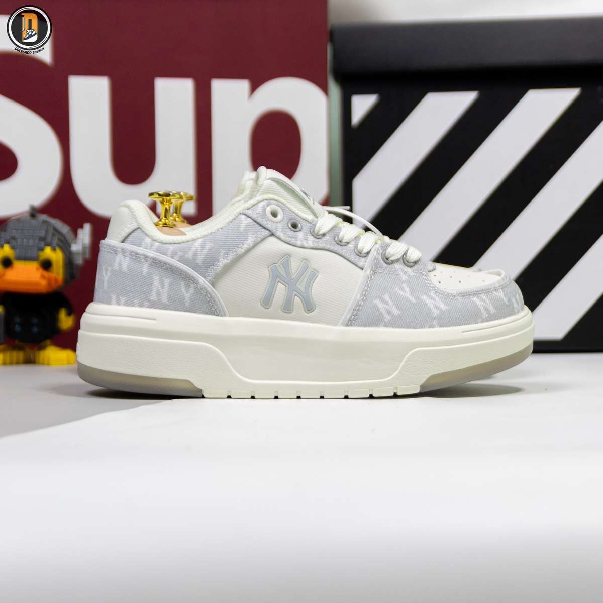 Giày MLB Chunky Liner Denim Mono SL New York Yankees Grey