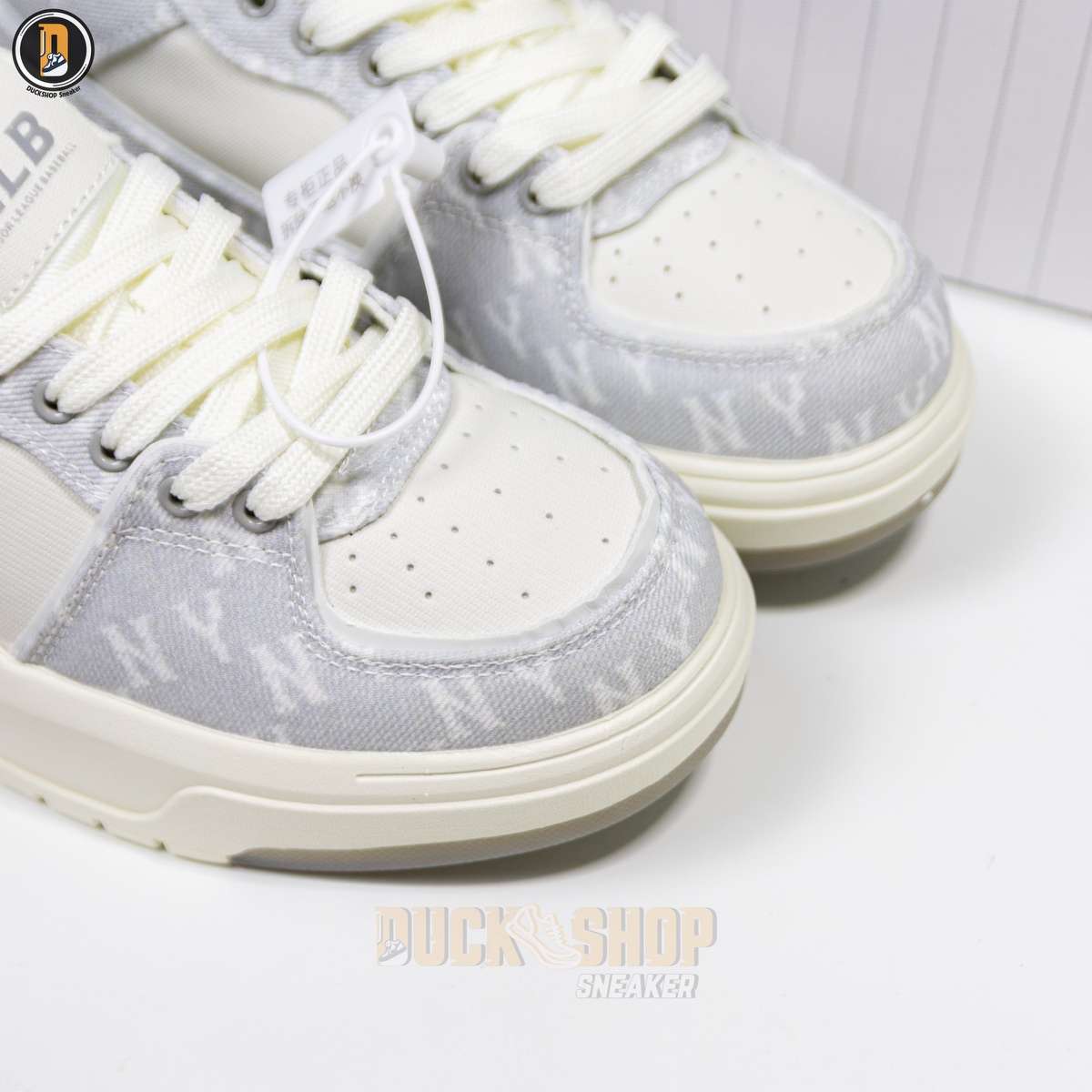 Giày MLB Chunky Liner Denim Mono SL New York Yankees Grey - Ảnh 8