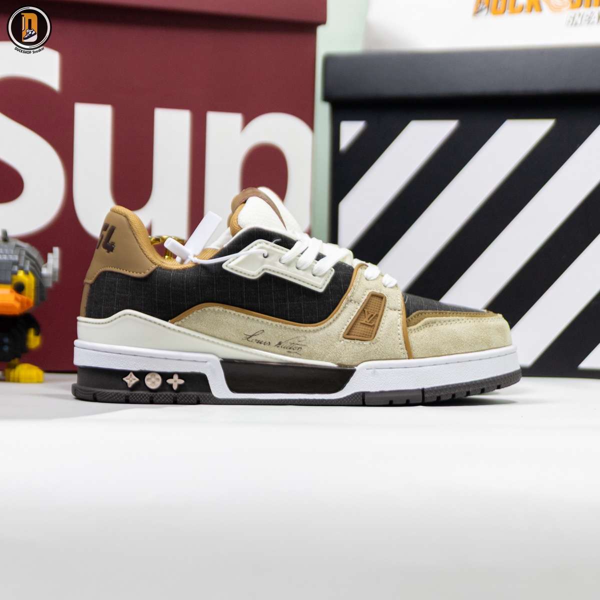 Giày Louis Vuitton LV Trainer #54 Signature Brown