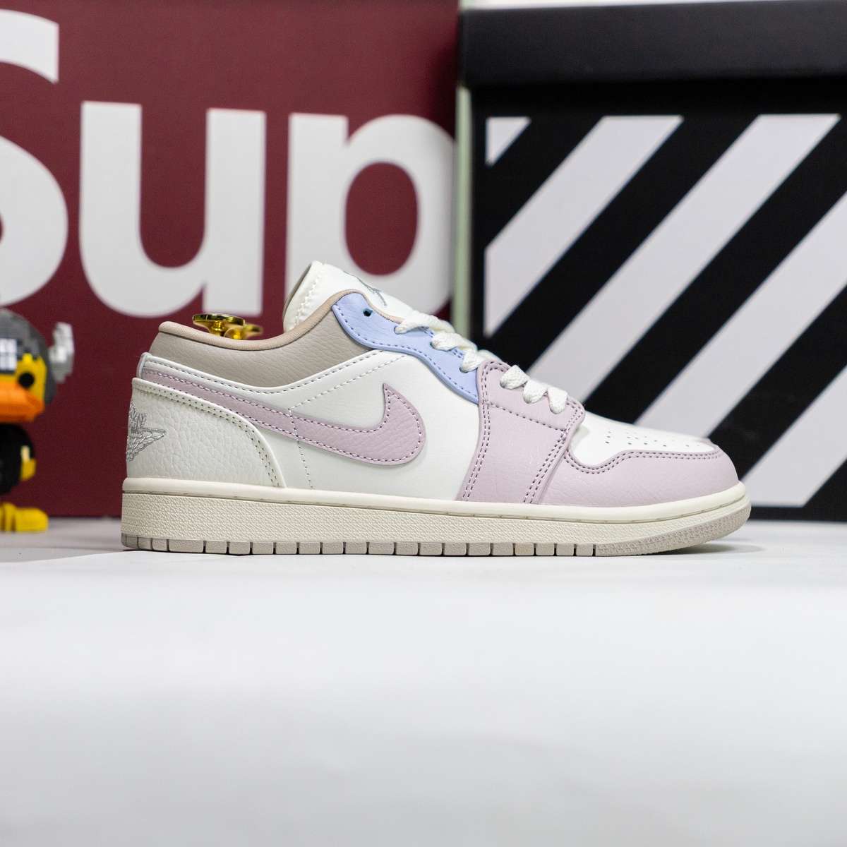 Giày Nike Air Jordan 1 Low SAIL-SILT RED-SAIL-HYDROGEN BLUE-SILT RED-CREAM II