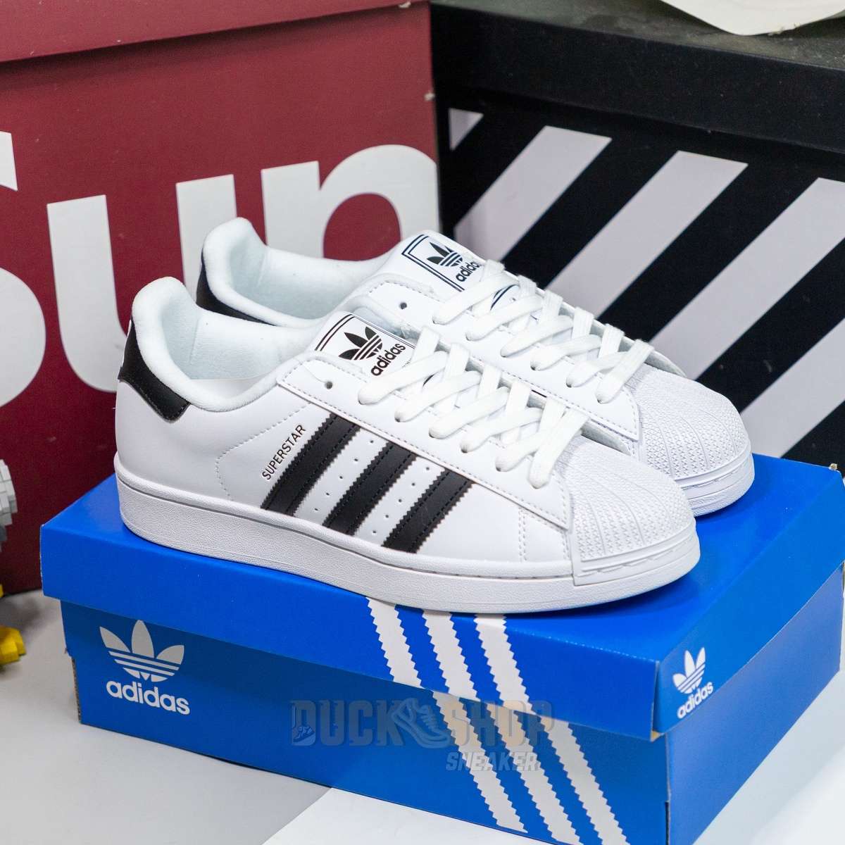 Alternative view of Giày Adidas Superstar 2 White Black