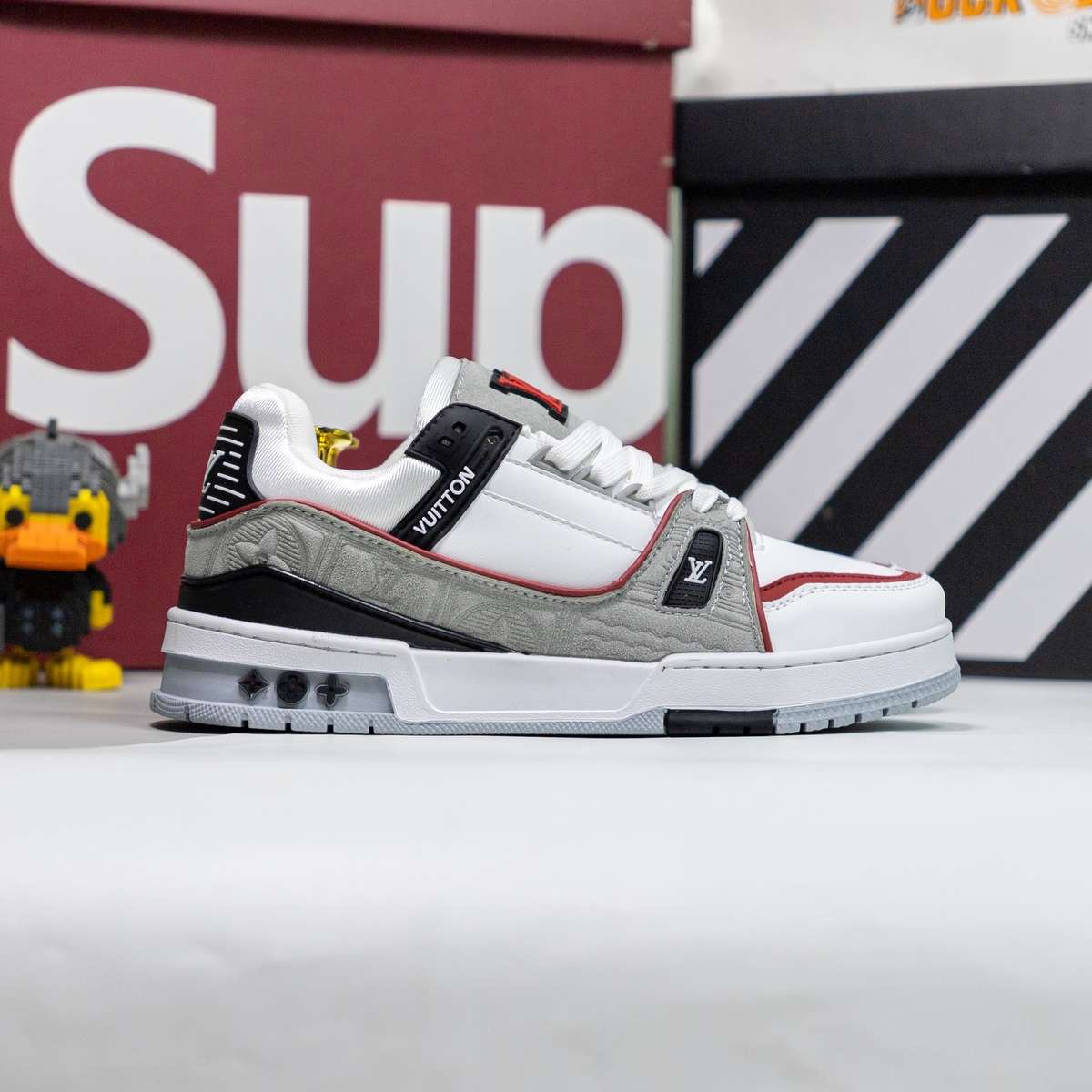 Giày Louis Vuitton LV Trainer White Gray