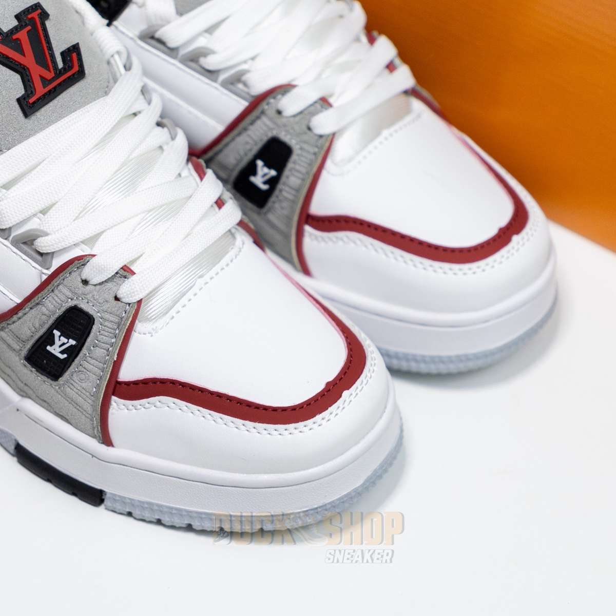 Giày Louis Vuitton LV Trainer White Gray - Ảnh 10